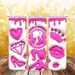 barbie disney png, 3d tumbler wrap, straight tumbler png design 20oz/ 30oz tumbler png file instant download
