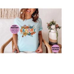 grammy shirt , personalized wildflowers grammy and grandkids shirt,  floral custom grammy tee, personalized mama shirt,