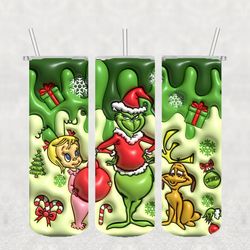 grinch christmas tumbler png, 3d tumbler wrap, straight tumbler png design 20oz/ 30oz tumbler png file instant download