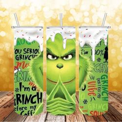 grinch christmas tumbler png, 3d tumbler wrap, straight tumbler png design 20oz/ 30oz tumbler png file instant download