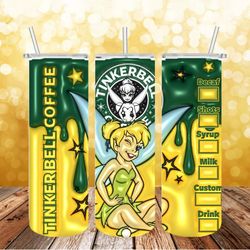 tinkerbell disney png, 3d tumbler wrap, straight tumbler png design 20oz/ 30oz tumbler png file instant download