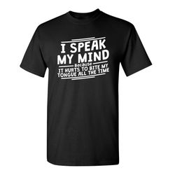 i speak my mind funny t-shirt gift novelty crazy fun kids men womens funny humor t shirts