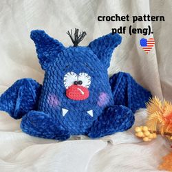 Bat crochet pattern Halloween toys amigurumi (PDF)