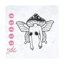 mushroom fairy svg png | sexy fairy svg | mystical svg | mystical woman svg | mushroom head fairy svg | fairy svg | cele