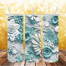 flower tumbler png, 3d tumbler wrap, straight tumbler png design 20oz/ 30oz tumbler png file instant download