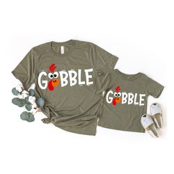 gobble gobble thanksgiving shirt, turkey shirt, mommy and me outfits, toddler girl thanksgiving 2023 tshirt, happy turke