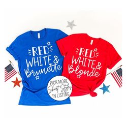 4th of july shirt women, fourth of july shirt woman, funny july 4th t-shirt plus size matching shirts red white blonde 4