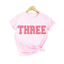 3rd birthday girl shirt, 3rd birthday tshirt, third birthday sweatshirt, 2nd birthday, three shirt letter patches