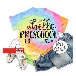 first day of preschool shirt, preschool teacher shirt, back to school shirt, hello pre-k teacher gifts first day of scho