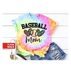baseball mom tie dye shirt, baseball mothers day gift for mom, baseball mama tshirt leopard, plus size, 4xl, 5xl