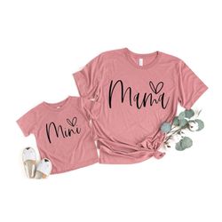 mommy and me outfits mother daughter gifts from daughter, matching mama and mini shirts, minimalist natural tees