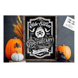 olde salem apothecary svg, salem svg, witch svg, farmhouse halloween svg, rustic halloween svg, farmhouse halloween sign