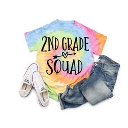 2nd grade teacher shirts, second grade teacher shirts, 2nd grade squad back to school shirt first day of school