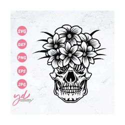 Floral Skull Svg | Skull Svg | Flower Skull Svg | Flower Skull Clip Art | Sugar Skull Svg | Skull Vector |skull Flower C