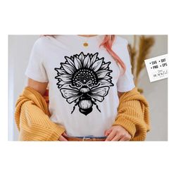 sunflower and bee svg, sunflower svg, boho flower svg, flower quotes svg, sunshine svg, kindness svg