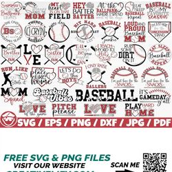 baseball quotes x35 bundle svg/eps/png/dxf/jpg/pdf, baseball life svg, baseball mom commercial, field svg, sport bundle,