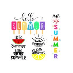 Hello Summer Bundle Svg Files for Cricut Sun Svg Summer Svg Hello Summer Png Ice cream Watermelon Lemon Svg Files Digita