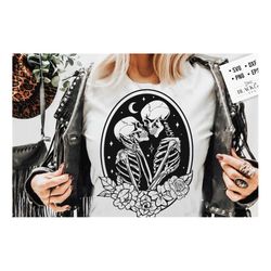 the lovers svg, the lovers floral frame svg, skeleton lovers svg, valentine skeletons svg, floral skeleton svg
