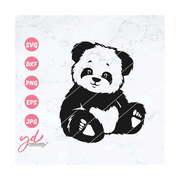 Cute Panda Sitting Svg | Cute Panda Svg | Panda Svg | Baby P | Inspire ...