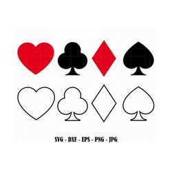 playing cards svg playing cards suits svg spades clubs diamonds hearts svg png playing card symbols svg cut file instant