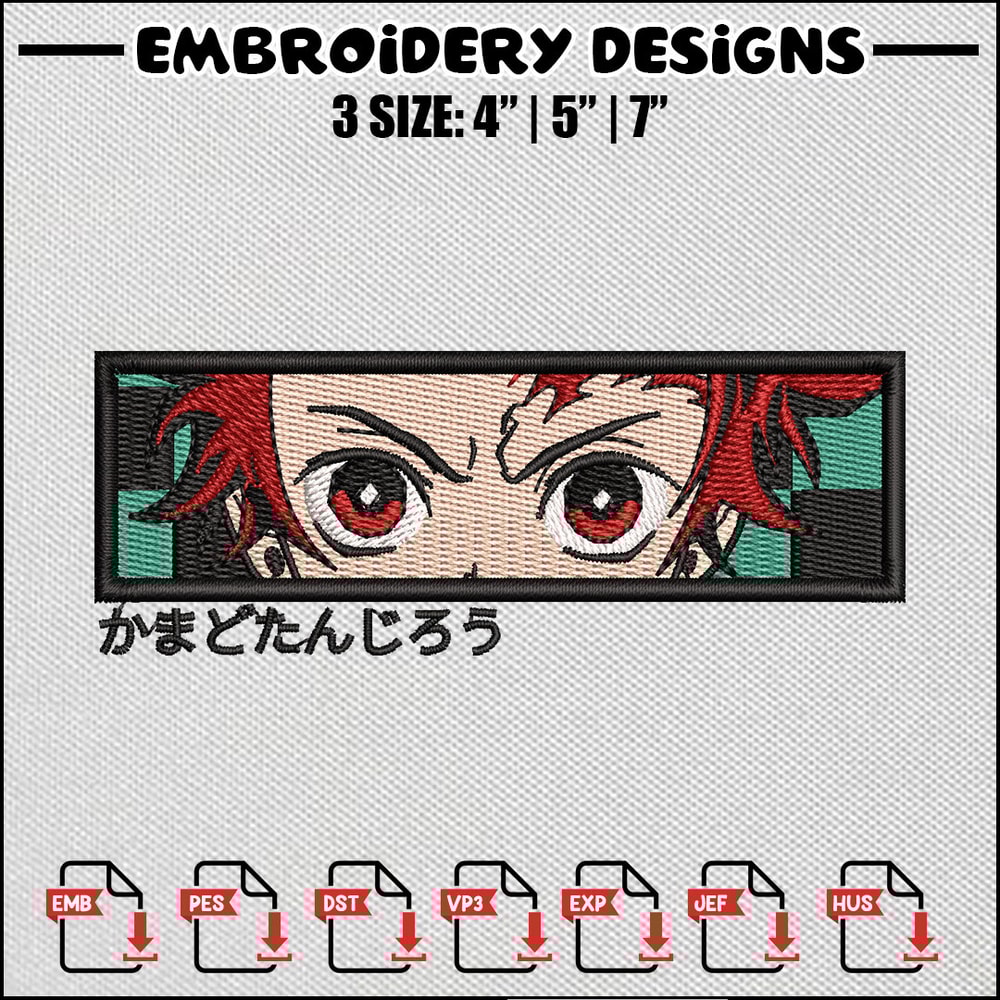 Tanjiro eyes embroidery design