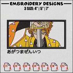 zenitsu sword embroidery design, demon slayer embroidery,anime design,embroidery file,embroidery shirt, digital download