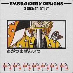 zenitsu sleep embroidery design, demon slayer embroidery,anime design,embroidery file,embroidery shirt, digital download