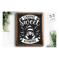 gnome sweet gnome svg, valentine's day svg, valentine gnome svg, gnome svg