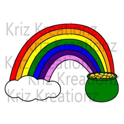 pot of gold with rainbow svg cut file