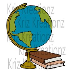 globe and books svg cut file