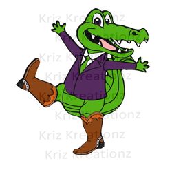 alligator dancing in cowboy boots svg cut file