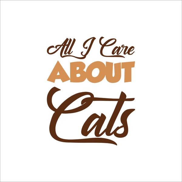 All I Care ABOUT Cats Cat Rescue Quote Stickers | Inspire Uplift