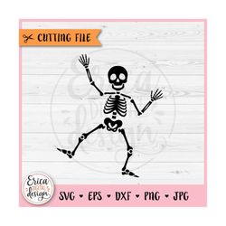 Dancing Skeleton SVG cut file Cricut Silhouette Skeleton Dance Halloween Shirt Spooky Season Skull Funny Halloween Clipa