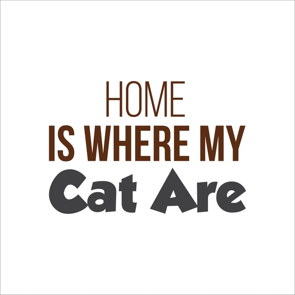 HOME IS WHERE MY Cat Are Cat Rescue Quote Stickers | Inspire Uplift