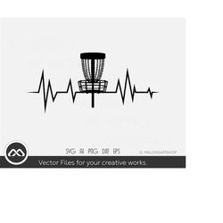 disc golf svg heartbeat - disc golf svg, disc golf, golf svg, disc golf cricut, frisbee svg, dxf, png