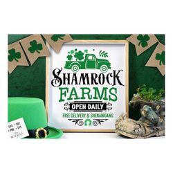 lucky shamrock farm svg, shamrock farms svg, clover truck svg,  loads of luck svg,  shamrock farms svg, st patrick svg,f