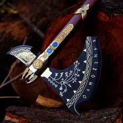 God of War Axe, Leviathan Axe, Kratos Axe, Viking Axe Handmade battle axe LARP axe Hand Forged Axe, Hatchet