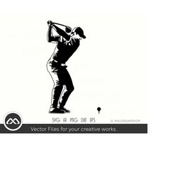 golfer svg silhouette- golf svg, golfing svg, golfer svg, golf clipart, golf vector, dxf, png