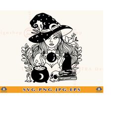 witch svg, halloween witch svg, witch clipart, witch cut files, witch silhouette, witch cricut cutting file,witch shirt,