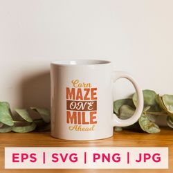 corn maze one mile ahead fall sticker design