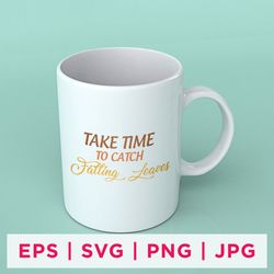 take time to catch falling leaves fall sticker design
