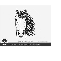 horse svg head face - horse svg, horse head svg, animals svg, horse lover svg, clipart, cut file, png for lovers