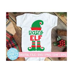 Baby Elf SVG, Christmas Cut File, Holiday Family Design, Cute Kid Saying, Matching Winter Shirt Quote, dxf eps png, Silh