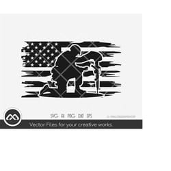 us military svg soldier kneeling - military svg, us veteran svg, soldier svg, army svg, cut file, png dxf, clipart