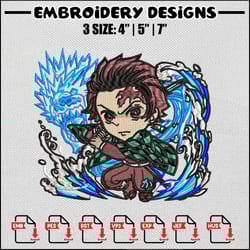 tanjiro water embroidery design,demon slayer embroidery,anime design,embroidery file, embroidery shirt, digital download