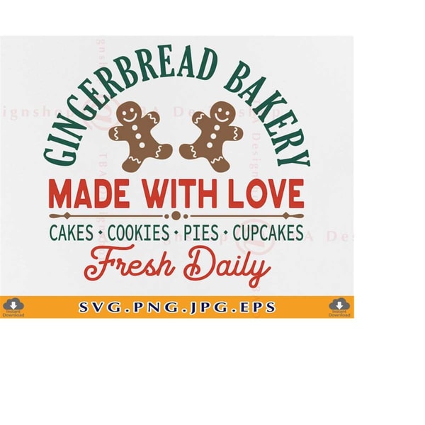 Gingerbread Sign Svg Gingerbread Bakery SVG, Christmas Gingerbread Sign SVG, Farm | Inspire ...
