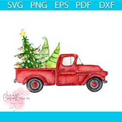 red christmas truck pine trees svg, christmas svg, christmas truck svg, red truck svg, christmas gift svg, merry christm