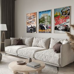 monaco grand prix set of 3 posters