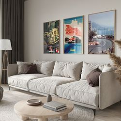 monaco grand prix set of 3 posters