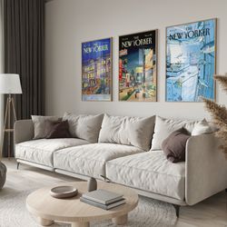 new yorker set of 3 posters